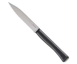 OPINEL Intempora - Cuchillo de pelar dentado de 4 pulgadas, hoja de acero de alto carbono dentado, fácil de manejar, construcción de espiga completa, ideal para cortar pieles duras, fabricado en