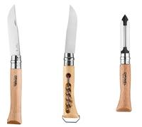 OPINEL - Kit de Cocina Nómada - Cuchillo Serrado + Sacacorchos + Pelador + Tabla de Cortar + Servilleta - Hoja de Acero Inoxidable, Mango de Madera de Haya