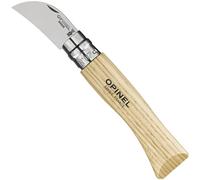 Opinel Cuchillo N°07 Hoja pico de pájaro 4 cm Acero inoxidable Mango castaño Virobloc Francia