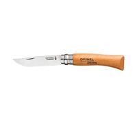 Opinel - N°07 Cuchillo de Bolsillo en Blister - Hoja de 8 cm de Carbón XC90, Mango de Madera de Haya, Uso Diario, Anillo de Seguridad Virobloc - Fabricación Francesa