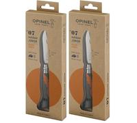 OPINEL - N°07 Cuchillo Outdoor Junior Multifuncional - Hoja de Punta Redonda de 8 cm en Acero Inoxidable, Mango de Polímero y Fibra de Vidrio - Silbato de 110 dB, Alcance de 300 m - Kaki