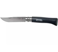 Opinel - N°08 Baroudeur Cuchillo de Bolsillo en Blister - Hoja de 8,5 cm de Acero Inoxidable - Mango de Carpe - Anillo de Seguridad Virobloc - Fabricación Francesa - Negro Marrón