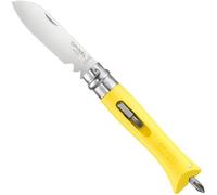 Opinel Cuchillo plegable N°09 Bricolaje – Hoja acero inoxidable, amarillo con cortador de cables