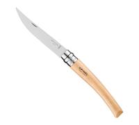 Opinel - N°10 Cuchillo de Mesa Nómada Afilado - Hoja Pulida y Afieltrada de 10 cm de Acero Inoxidable, Mango de Madera de Haya, Anillo de Seguridad Virobloc - Fabricación Francesa