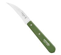 OPINEL Essential No.114 - Cuchillo para verduras, mango de madera de carnez, fabricado en Francia (verde oscuro)