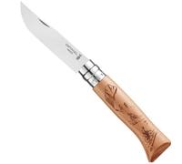 Opinel No. 8 Gravure Vélo 254511 - Navaja, mango de haya, hoja de acero de 8,5 cm