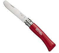 Opinel O001698 Navaja con Punta Redondeada y Mango en Carpe, Unisex, Rojo, M