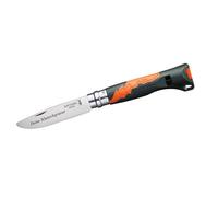 Opinel Outdoor Junior Cuchillo infantil con mango de plástico, grabado personal, punta redondeada frontal, inoxidable, silbato de señal, Virobloc, regalo (caqui)