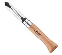 Opinel - Pelador de Bolsillo para Frutas y Verduras - Cuchilla de 6 cm de Acero Inoxidable, Mango de Madera de Haya - Pelador de Verduras para Personas Zurdas y Diestras - Corte Fácil