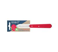 Opinel - Pelador para Frutas y Verduras - Cuchilla Micro-Dentada de 6 cm en Acero Inoxidable, Mango de Carpe - Pelador de Verduras, Tomates, Kiwis - Corte Fácil - Rojo