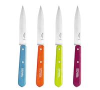 OPINEL - Set de 4 Cuchillos de Oficina N°112 - Hoja de Acero Inoxidable de 10 cm - Ideal para la Cocina - Garantía de por Vida - Fabricación Francesa - Colores Vibrantes