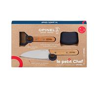 OPINEL - Set de Cocina para Niños Le Petit Chef - Cuchillo, Pelador y Protector de Dedos - A Partir de 7 Años - Garantía de Por Vida - Fabricación Francesa - Azul