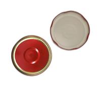 OPIROS Cápsulas Twist Off con tapa de 63 mm de diámetro con botón central de control Clic Clac, color rojo dorado, tapas para tarros de cristal, conservas, mermeladas pasadas (20)