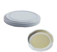 OPIROS Cápsulas Twist Off para tarros de cristal, tapas para jarrones, conservas, mermeladas, tomates, confituras caseras (70 mm de diámetro, blancas - 100 unidades)