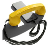 Opis 60s Micro: Auricular telefónico Retro y Vintage, Ideal para móvil. Adaptación a Auriculares Retro iPhone y Android con USB Amarillo