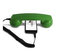 Opis 60s Micro: Auricular telefónico Retro y Vintage, Ideal para móvil. Adaptación a Auriculares Retro iPhone y Android con USB Verde