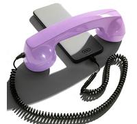 Opis 60s Micro: Auricular telefónico Retro y Vintage, Ideal para móvil. Adaptación a Auriculares Retro iPhone y Android con USB Pink