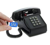 Opis PushMeFon Mobile 2G - Teléfono Fijo para Mayores con Tarjeta SIM, Teclas Grandes, Timbre de Metal Fuerte, Luz de Llamada, Sobremesa 2G Volte Libre (Negro, sin Cargador)
