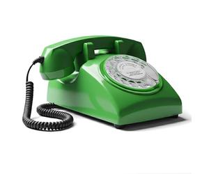 Opis Technology 60s Cable Teléfono Fijo Retro Vintage - Teléfono Antiguo de Disco con Campana Metálica, Cero Radiación y Estilo Clásico de los Años 60, Verde