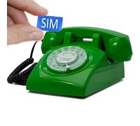 Opis Technology 60s Mobile 2G - Teléfono Retro con Disco Giratorio y Tarjeta SIM, Timbre de Metal Auténtico, 2G Libre, Diseño Vintage Años 60 (Verde, sin Cargador)