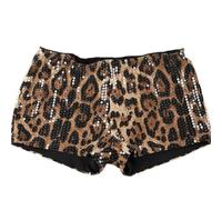 OPITUN Mujer Mini Shorts Estampado Guepardo Micro Shorts Estampado Leopardo Cintura Baja(Brown,Small)