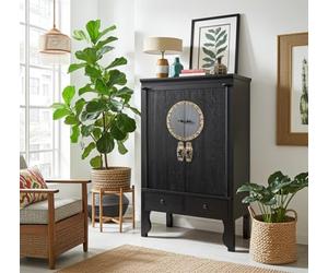 OPIUM OUTLET Armario Chino Boda Shabby-Chic Asiatico Vintage Oriental Colonial Madera Dormitorio Salon