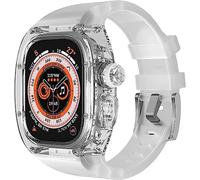 OPKDE Caja de reloj transparente ligera + kit de conversión de correa de reloj de silicona, para Apple Watch Band Ultra 49mm Series, For 49mm, Agate