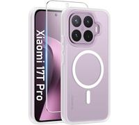Opkiegrn Funda para Xiaomi 17T Pro 5G Magnética - Blanco Mate | Compatible con Magsafe, Con Protector de Pantalla, Protectora Antigolpes para Xiaomi 17T Pro 5G, Translúcido TPU Funda Mate