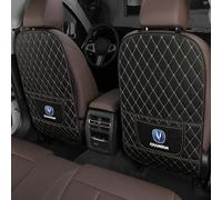 oPlsdqw Protectores de Asiento Respaldo de Coches de Cuero para Changan Chana F70 Blue Whale, 2 Piezas Alfombrilla Antipatadas Asiento Auto - Insignias de Coche Accesorios Interior, Full Pack-A