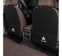 oPlsdqw Protectores de Asiento Respaldo de Coches de Cuero para Citroen C3L, 2 Piezas Alfombrilla Antipatadas Asiento Auto - Insignias de Coche Accesorios Interior, Full Pack-B