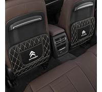 oPlsdqw Protectores de Asiento Respaldo de Coches de Cuero para Citroen C4L, 2 Piezas Alfombrilla Antipatadas Asiento Auto - Insignias de Coche Accesorios Interior,Half Pack-A