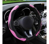 OPNHAY Funda de Volante de Coche para Kia Stonic, Cubierta Volante Coches de PU Cuero, Cubre Volante de Auto Ranspirable Antideslizante - Accesorios Auto Interior,Pink