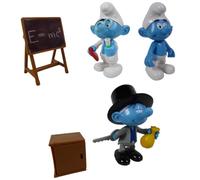 OPO 10 - 3 Figuras de Pitufos articuladas con Accesorios - 7cm Deagostini PVC Puffi Peyo Game Toy CS45