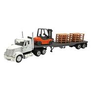 OPO 10 Camión en Miniatura Compatible con Remolque de Plataforma International Lonestar, Carro + paletas, Escala 1:43 - New Ray 810174