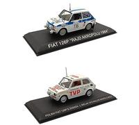 OPO 10 Conjunto de 2 Coches en Miniatura compatibles con Polski Fiat 126P Rallye Monte Carlo 1975 y Acropolis 1984 - Escala 1/43 - LFIA1