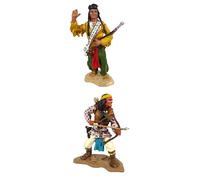 OPO 10 - Conjunto de 2 Figuras de nativos Americanos: Gerónimo y el Jefe Joseph, Metal, 6 cm, Escala 1/32 - EE. UU. Nativos Americanos LI13