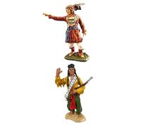 OPO 10 - Conjunto de 2 Figuras de nativos Americanos: Jefe Joseph y Osceola, Metal, 6 cm, Escala 1/32 - EE. UU. Nativos Americanos LI5
