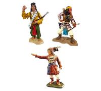 OPO 10 - Conjunto de 3 Figuras de nativos Americanos: Gerónimo, Osceola y el Jefe Joseph, Metal, 6 cm, Escala 1/32 - EE. UU. Nativos Americanos LI12