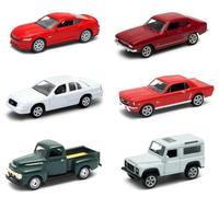 OPO 10 - Conjunto de 6 Coches en Miniatura, Escala 1:64, 7,5 cm (3 Pulgadas), compatibles con: Ford y Land Rover - Welly LSUP13