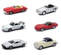 OPO 10 - Conjunto de 6 miniaturas de Coches Deportivos clásicos, Escala 1:64, 7,5 cm (3 Pulgadas), compatibles con: Mercedes, Porsche, Chevrolet, Lotus - Welly LSUP10