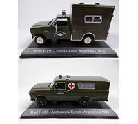 OPO 10 - Lote de 2 Autos 1/43 Ambulancia de la Fuerza Aérea Argentina Compatible con Ford F-100 y F-150 (SA13 + SA15)