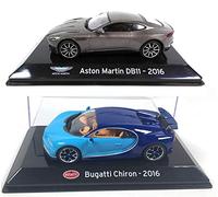 OPO 10 - Lote de 2 Autos 1/43 Compatible con Bugatti CHIRON + Aston Martin DB11 (SC4 + SC5)