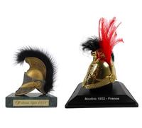 OPO 10 - Lote de 2 Cascos de Oficial Napoleón en Miniatura 1811 + Casco de Bomberos Segundo Imperio 1852