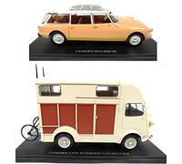 OPO 10 - Lote de 2 Coches compatibles con Citroen ID 19 Break + Type H Van Heuliez Hy/Hachette Collection 1/24 (CIT02 + 03)
