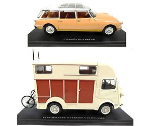 OPO 10 Lote de 2 Coches compatibles con Citroen ID 19 Break + Type H Van Heuliez Hy/Hachette Collection 1/24 (CIT02 + 03)
