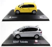 OPO 10 - Lote de 2 Coches Escala 1/43 compatibles con Seat MII + Toledo 3 / SE07+29 / SEL42