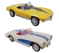OPO 10 - Lote de 2 Coches Miniatura compatibles con Chevrolet Corvette 1957 y 1967 Escala 1/43 City Cruiser New Ray - LUD1