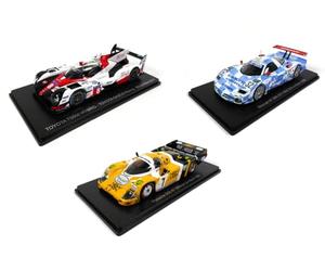 OPO 10 - Lote de 3 Coches 24h Le Mans Spark 1/43 Toyota TS050 2017 + Porsche 956 1984 + Nissan R390 GT1 1998 / LM01+03-05