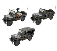 OPO 10 - Lote de 3 Coches Miniatura compatibles con Jeep Willys US Army Escala 1/43 CARARAMA - LUD2