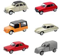 OPO 10 - Lote de 6 Coches Miniatura de 3 Pulgadas: Renault Citroen R12 R5 2CV DS MEHARI - WEL13